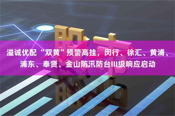 溢诚优配 “双黄”预警高挂，闵行、徐汇、黄浦、浦东、奉贤、金山防汛防台III级响应启动