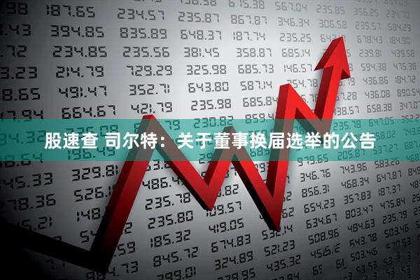 股速查 司尔特：关于董事换届选举的公告